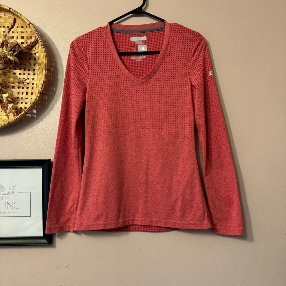 Adidas Aeroknit Climacool Longsleeve Vneck Shirt Womens Size S